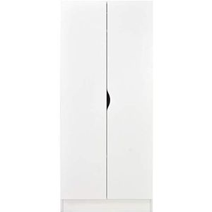 Leomark Witte kledingkast met twee deuren - Roma - functionele schuifdeurkast, commode, kast, meubels voor kinderen, afmetingen: 70 x 42,5 x 161,5 (H) cm