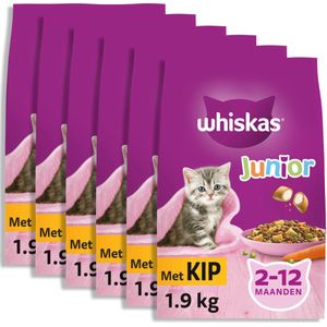 Whiskas Kattenbrokken - Junior - Kip - zak 6 x 1.9 kg