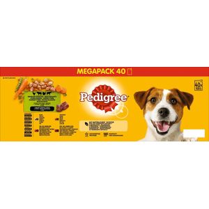 Pedigree nat hondenvoedsel 40 zakjes van 100gr = 4 kg nat hondenvoer