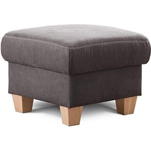 Cavadore kruk WisConsin/sofa-kruk, zitkruk, resp. voetenbank met opbergruimte in landelijke stijl zonder functie Hocker Lederlook antraciet
