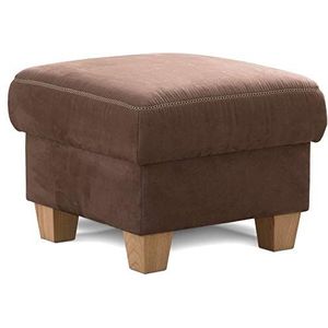 Cavadore kruk WisConsin/sofa-kruk, zitkruk, resp. voetenbank met opbergruimte in landelijke stijl zonder functie Hocker Microvezel Chocco