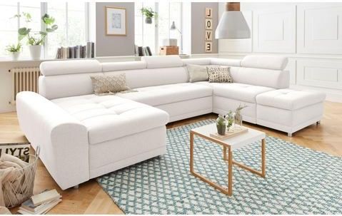 sit&more Wohnlandschaft "Riva U-Form", wahlweise mit Bettfunktion