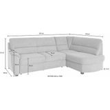 sit&more Ecksofa "Pandora L-Form", wahlweise mit Bettfunktion und Bettkasten