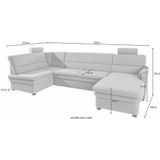 sit&more Wohnlandschaft "Pisa U-Form", mit Federkern, wahlweise mit Bettfunktion