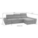 sit&more Ecksofa "Riva L-Form", inklusive Kopteilverstellung, wahlweise mit Bettfunktion