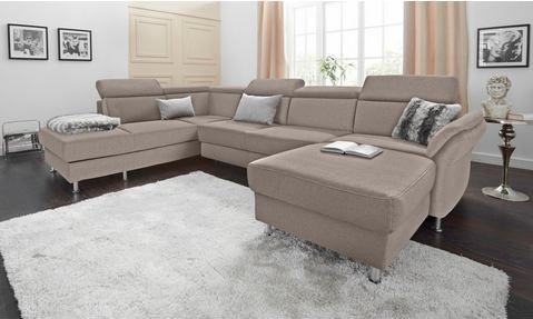 sit&more Wohnlandschaft "Avignon U-Form", wahlweise mit Bettfunktion und Stauraum, inklusive Kopfteilverstellung