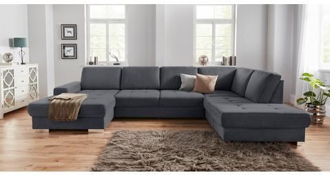 sit&more Wohnlandschaft »Santorini U-Form«, mit Federkern und Sitztiefenverstellung, wahlweise mit Bettfunktion