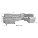 sit&more Wohnlandschaft Ascara U-Form, inklusive Boxspring/Federkern-Polsterung, wahlweise mit Bettfunktion