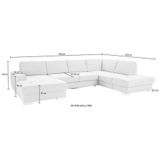 sit&more Wohnlandschaft "Santorini U-Form", mit Federkern und Sitztiefenverstellung, wahlweise mit Bettfunktion