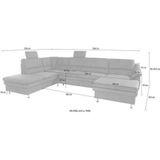 sit&more Wohnlandschaft "Cardoso U-Form", mit Federkern und Kopfstützen, mit Bettfunktion und Relaxfunktion
