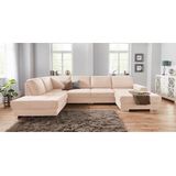 sit&more Wohnlandschaft "Santorini U-Form", mit Federkern und Sitztiefenverstellung, wahlweise mit Bettfunktion