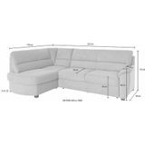 sit&more Ecksofa "Pandora L-Form", wahlweise mit Bettfunktion und Bettkasten