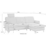 sit&more Ecksofa »Daytona L-Form«, mit Federkern, einer Kopfstütze und wahlweise mit Bettfunktion