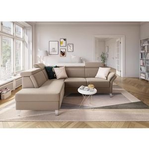 sit&more Ecksofa »Vincenzo L-Form«, inklusive Kopfteilverstellung, wahlweise mit Bettfunktion, Bettkasten