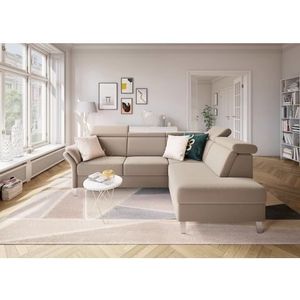 sit&more Ecksofa »Vincenzo L-Form«, inklusive Kopfteilverstellung, wahlweise mit Bettfunktion, Bettkasten