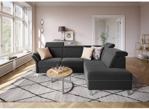sit&more Ecksofa »Vincenzo L-Form«, inklusive Kopfteilverstellung, wahlweise mit Bettfunktion, Bettkasten