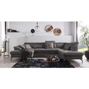 sit&more Zithoek Scorpio U-vorm inclusief zitdiepteverstelling, met verstelbare hoofdsteun en armleuning
