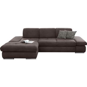 set one by Musterring Ecksofa »SO4100 V«, mit verstellbaren Kopfteilen, wahlweise mit Funktionen, Cord-Bezug