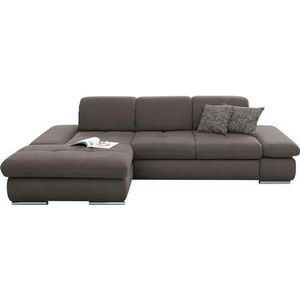 set one by Musterring Ecksofa »SO4100 V«, mit verstellbaren Kopfteilen, wahlweise mit Funktionen, Cord-Bezug