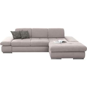set one by Musterring Ecksofa »SO4100 V«, mit verstellbaren Kopfteilen, wahlweise mit Funktionen, Cord-Bezug