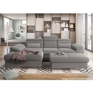 sit&more Ecksofa Cabrio L-Form, mit Sitztiefenverstellung, Arm- und Kopfteilverstellung, 2 Nierenkissen, Federkern, optional Bettfunktion und Stauraum