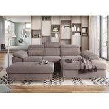 sit&more Ecksofa Cabrio L-Form, mit Sitztiefenverstellung, Arm- und Kopfteilverstellung, 2 Nierenkissen, Federkern, optional Bettfunktion und Stauraum