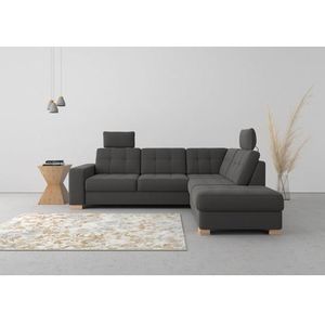 sit&more Ecksofa »Quincy L-Form«, wahlweise mit Bettfunktion und Bettkasten