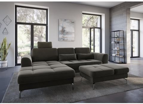 sit&more Ecksofa "Bendigo L-Form", inklusive Sitztiefenverstellung, Bodenfreiheit 15 cm, 2 Fußfarben