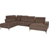 sit&more Wohnlandschaft "Gizeh U-Form", 15 cm Fußhöhe, inklusive Sitztiefenverstellung und Kopfteilverstellung