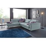 sit&more Ecksofa »Percy L-Form«, 12 cm Fußhöhe, Sitztiefenverstellung, wahlweise in 2 Fußfarben