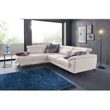 sit&more Ecksofa "Percy L-Form", 12 cm Fußhöhe, Sitztiefenverstellung, wahlweise in 2 Fußfarben