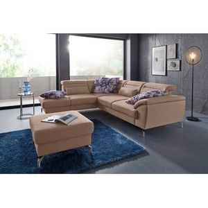 sit&more Ecksofa »Percy L-Form«, 12 cm Fußhöhe, Sitztiefenverstellung, wahlweise in 2 Fußfarben