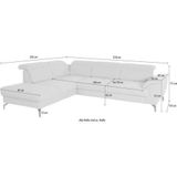 sit&more Ecksofa »Percy L-Form«, 12 cm Fußhöhe, Sitztiefenverstellung, wahlweise in 2 Fußfarben