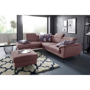 sit&more Ecksofa »Percy L-Form«, 15 cm Fußhöhe, Sitztiefenverstellung, wahlweise in 2 Fußfarben