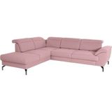 sit&more Ecksofa »Percy L-Form«, 15 cm Fußhöhe, Sitztiefenverstellung, wahlweise in 2 Fußfarben