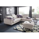 sit&more Ecksofa "Percy L-Form", 12 cm Fußhöhe, Sitztiefenverstellung, wahlweise in 2 Fußfarben