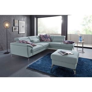 sit&more Ecksofa »Percy L-Form«, 12 cm Fußhöhe, Sitztiefenverstellung, wahlweise in 2 Fußfarben