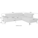 sit&more Ecksofa »Percy L-Form«, 15 cm Fußhöhe, Sitztiefenverstellung, wahlweise in 2 Fußfarben