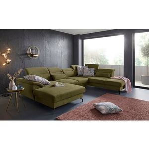 sit&more Zithoek Percy U-vorm 12 cm poothoogte, zitdiepteverstelling, naar keuze in 2 pootkleuren