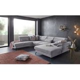 sit&more Wohnlandschaft "Percy U-Form", 15 cm Fußhöhe, Sitztiefenverstellung, wahlweise in 2 Fußfarben