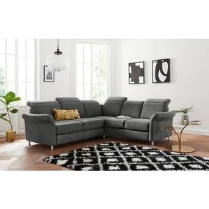 sit&more Ecksofa "Darwin L-Form", inklusive Federkern, wahlweise mit Kopfteilverstellung, Bettfunktion