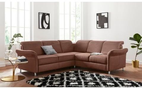 sit&more Ecksofa "Darwin L-Form", inklusive Federkern, wahlweise mit Kopfteilverstellung, Bettfunktion