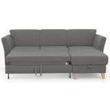 sit&more Ecksofa »Visby L-Form«, Wahlweise mit Bettfunktion und Bettkasten, frei im Raum stellbar