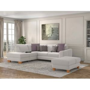 sit&more Ecksofa »Dundee L-Form«, mit Federkern und Massivholzfüßen, wahlweise mit Kopfteilverstellung