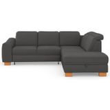sit&more Ecksofa "Dundee L-Form", mit Federkern und Massivholzfüßen, wahlweise mit Kopfteilverstellung