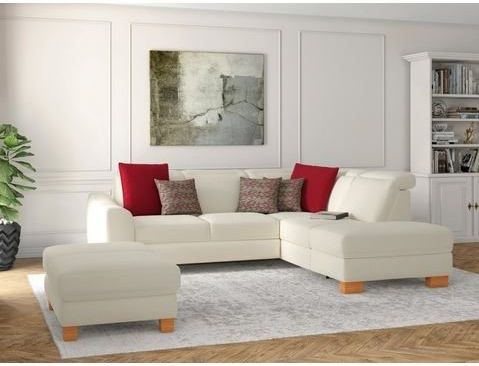 sit&more Ecksofa "Dundee L-Form", mit Federkern und Massivholzfüßen, wahlweise mit Kopfteilverstellung
