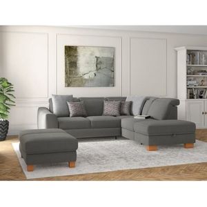sit&more Ecksofa "Dundee L-Form", mit Federkern und Massivholzfüßen, wahlweise mit Kopfteilverstellung
