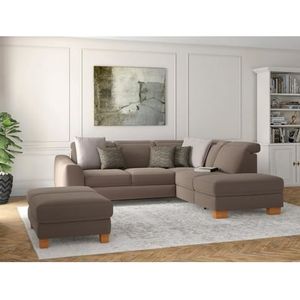 sit&more Ecksofa »Dundee L-Form«, mit Federkern und Massivholzfüßen, wahlweise mit Kopfteilverstellung