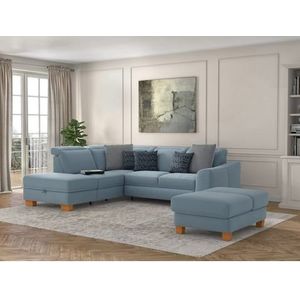 sit&more Ecksofa "Dundee L-Form", mit Federkern und Massivholzfüßen, wahlweise mit Kopfteilverstellung