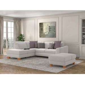 sit&more Ecksofa »Dundee L-Form«, mit Federkern und Massivholzfüßen, wahlweise mit Kopfteilverstellung